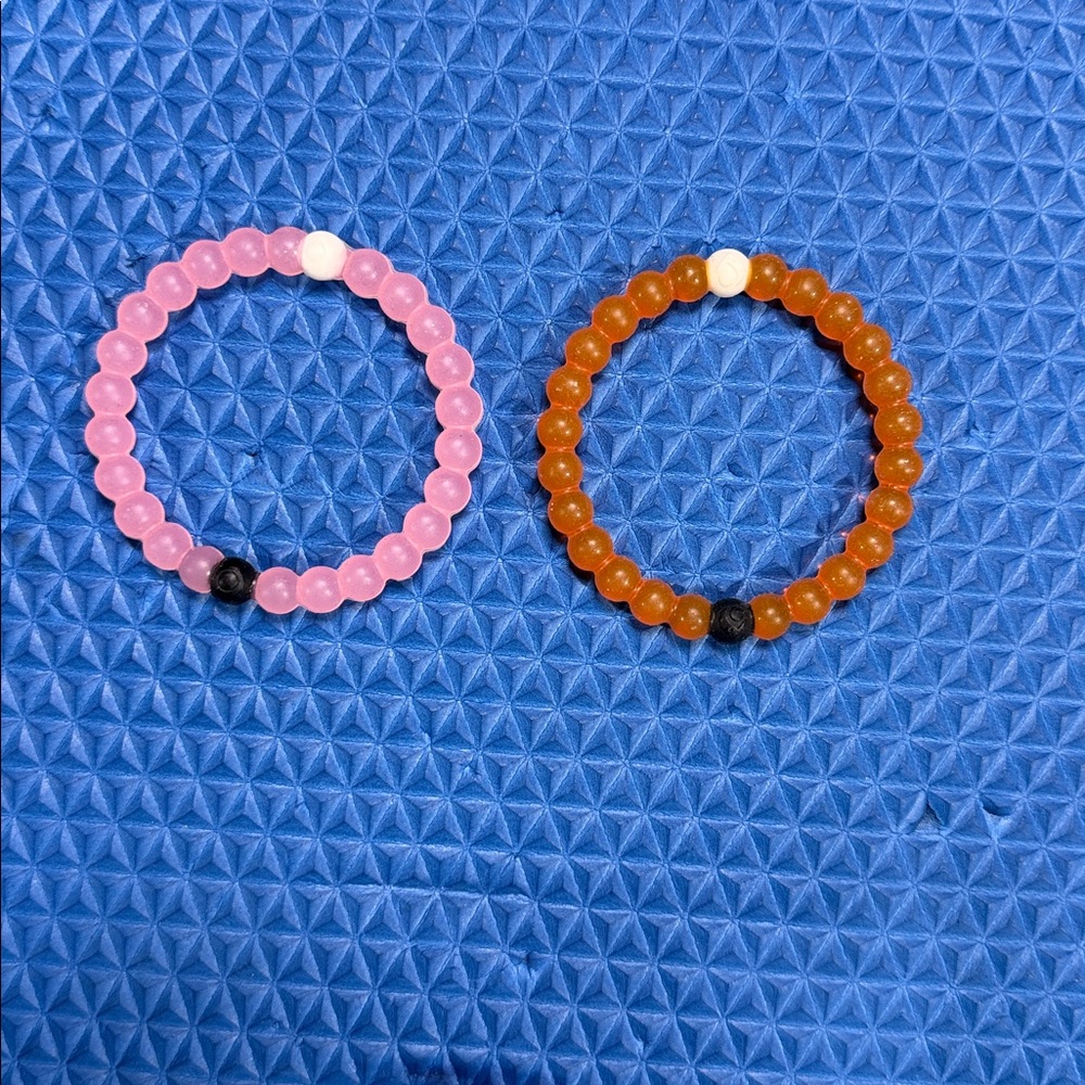 Lokai Pink and Orange Beaded Bracelet Set